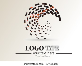Abstract Halftone Logo Design Element. Vector illustration