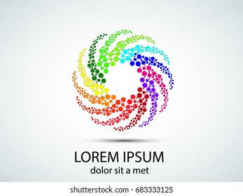 Abstract Halftone Logo Design Element. Vector illustration.