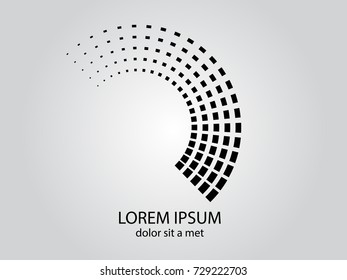  Abstract Halftone Logo Design Element, vector illustration
