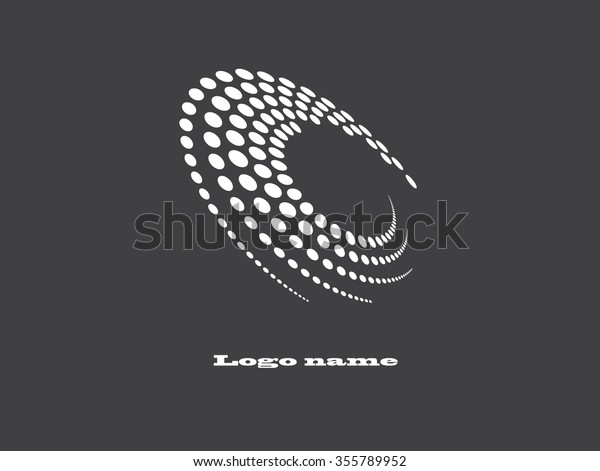  Abstract Halftone Logo Design Element,\
vector illustration