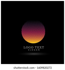 Abstract Halftone Logo. Symbol & Icon Vector Template.