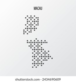 Mapa abstracto de Macao en semitono aislado sobre fondo blanco. Ilustración de vector