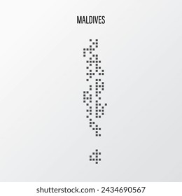 Abstrakte Halbton Malediven Karte isoliert auf weißem Hintergrund. Vektorgrafik