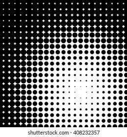 Abstract halftone monochromatic background. Stock vector.