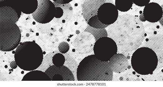 Abstract halftone monochrome dotted pattern.