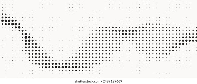 Abstract halftone monochrome dotted pattern.