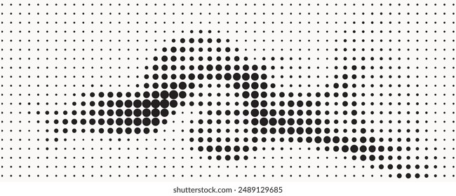 Abstract halftone monochrome dotted pattern.