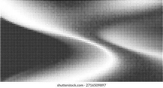 Abstractas patrón de puntos monocromáticos de semitono en la parte superior. Ilustración de arte pop Vector.