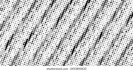 Abstract halftone mosaic background frame. Texture of particles, dots, pixels. Wave pattern of connecting circles. Banner design for websites, social networks, business, technology. Vector.