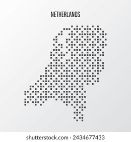 Abstract halftone Netherlands map isolated on white background. Vector illustration