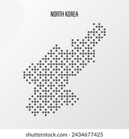 Abstract halftone North Korea map isolated on white background. Vector illustration