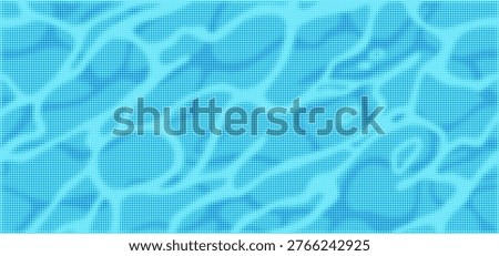 Abstract Halftone Ocean Surface Background. Sea Reflection Vector Pattern. Blue Water Ripple Summer Texture