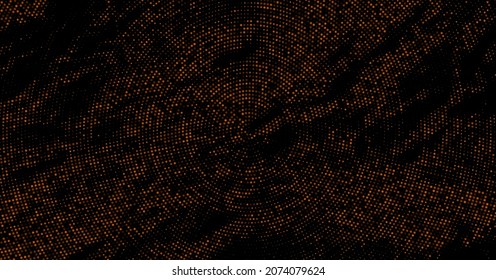 Abstract halftone orange banner background. Half hidden round. Vector illustration.