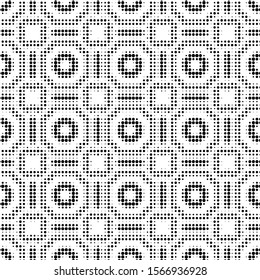 Abstract halftone ornamental geometric background. Pop art style card. Grunge texture. Vector  illustration. 