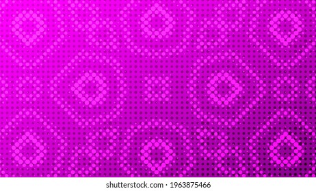 Abstract halftone ornamental geometric background. Pop art style card. Grunge texture. Business banner.