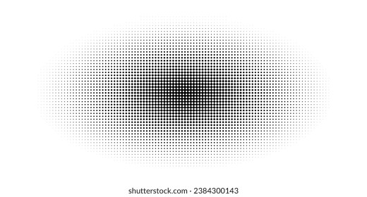 Abstract halftone oval with blur along the outer edge with diamond texture. Vector illustration with a square mosaic pattern. svg