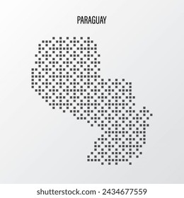 Abstract halftone Paraguay map isolated on white background. Vector illustration