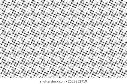 Abstract halftone pattern background. Faded grit noise texture. White and black dotted texture. Retro pixelated backdrop. Anime or manga style comic overlay. Vector graphic design textured template