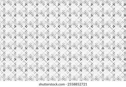 Abstract halftone pattern background. Faded grit noise texture. White and black dotted texture. Retro pixelated backdrop. Anime or manga style comic overlay. Vector graphic design textured template