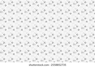 Abstract halftone pattern background. Faded grit noise texture. White and black dotted texture. Retro pixelated backdrop. Anime or manga style comic overlay. Vector graphic design textured template