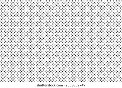 Abstract halftone pattern background. Faded grit noise texture. White and black dotted texture. Retro pixelated backdrop. Anime or manga style comic overlay. Vector graphic design textured template