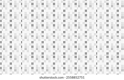 Abstract halftone pattern background. Faded grit noise texture. White and black dotted texture. Retro pixelated backdrop. Anime or manga style comic overlay. Vector graphic design textured template