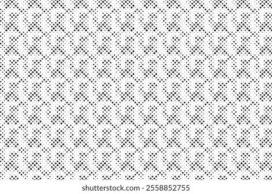 Abstract halftone pattern background. Faded grit noise texture. White and black dotted texture. Retro pixelated backdrop. Anime or manga style comic overlay. Vector graphic design textured template