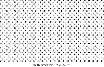 Abstract halftone pattern background. Faded grit noise texture. White and black dotted texture. Retro pixelated backdrop. Anime or manga style comic overlay. Vector graphic design textured template