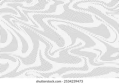 Abstract halftone pattern dot background texture. Liquid effect overlay grunge dots distress linear vector.	