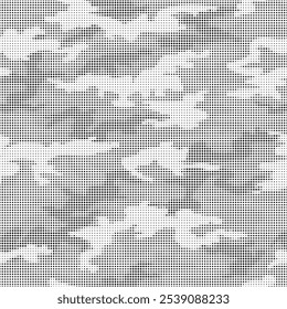 Abstract halftone pattern dot background texture. Overlay grunge dots distress linear vector. Camouflage effect halftone background.	