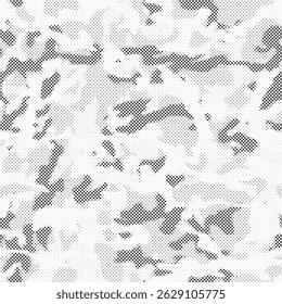 Abstract halftone pattern dot background texture. Overlay grunge dots distress linear vector. Camouflage effect halftone background.