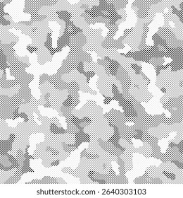 Abstract halftone pattern dot background texture. Overlay grunge dots distress linear vector. Camouflage effect halftone background.	
