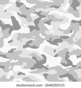 Abstract halftone pattern dot background texture. Overlay grunge dots distress linear vector. Camouflage effect halftone background.	