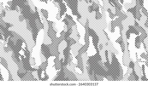 Abstract halftone pattern dot background texture. Overlay grunge dots distress linear vector. Camouflage effect halftone background.	