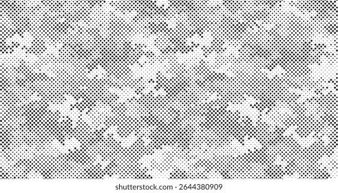 Abstract halftone pattern dot background texture. Overlay grunge dots distress linear vector. Camouflage effect halftone background.