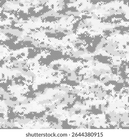 Abstract halftone pattern dot background texture. Overlay grunge dots distress linear vector. Camouflage effect halftone background.