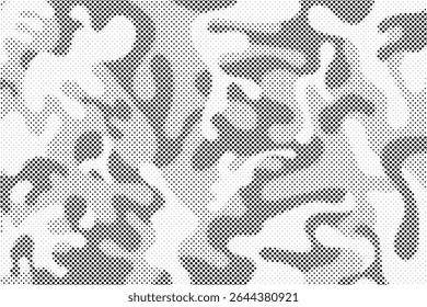 Abstract halftone pattern dot background texture. Overlay grunge dots distress linear vector. Camouflage effect halftone background.