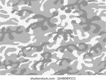 Abstract halftone pattern dot background texture. Overlay grunge dots distress linear vector. Camouflage effect halftone background.	