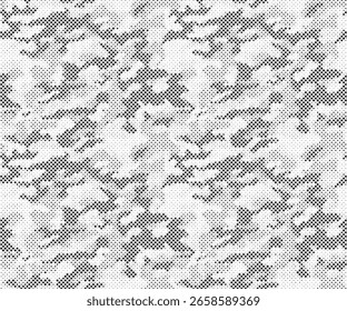 Abstract halftone pattern dot background texture. Overlay grunge dots distress linear vector. Camouflage effect halftone background.