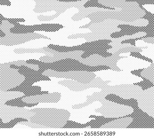 Abstract halftone pattern dot background texture. Overlay grunge dots distress linear vector. Camouflage effect halftone background.