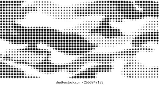 Abstract halftone pattern dot background texture. Liquid effect overlay grunge dots distress linear vector. Vector illustration