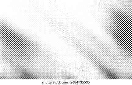 Textura de plano de fundo de ponto de padrão de meio-tom abstrato. Sobrepor pontos grunge aflige vetor linear.	