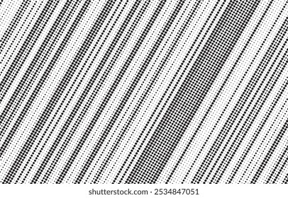 Textura de plano de fundo de linha de ponto de padrão de meio-tom abstrato. Sobrepor pontos diagonais grunge aflige vetor linear.