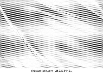 Abstractas textura de fondo sedosa de punto de patrón de semitono. Vector lineal de distress de puntos grunge superpuestos.