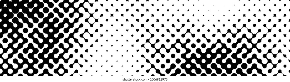 Abstract halftone pattern formed by black and white circles of different size.Vector illustration of a dotted background