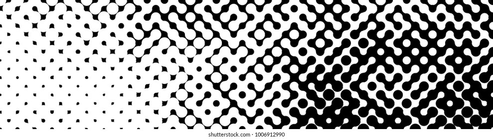 Abstract halftone pattern formed by black and white circles of different size.Vector illustration of a dotted background