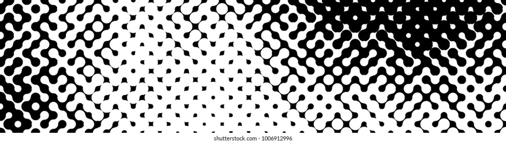 Abstract halftone pattern formed by black and white circles of different size.Vector illustration of a dotted background