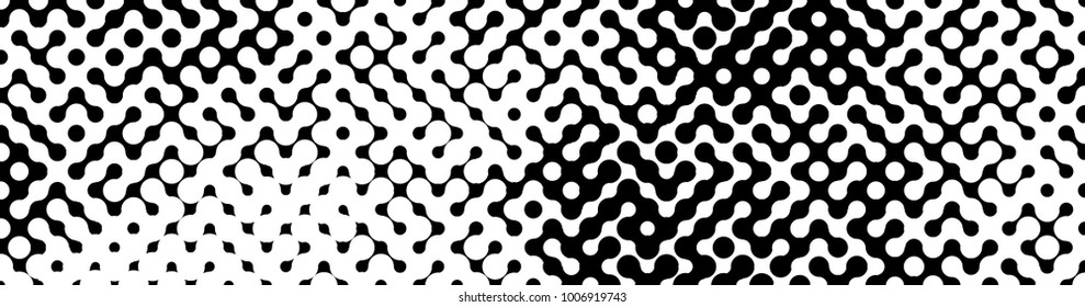 Abstract halftone pattern formed by black and white circles of different size.Vector illustration of a dotted background
