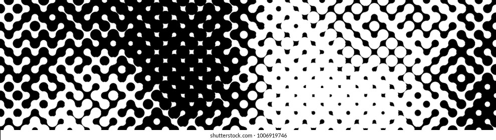 Abstract halftone pattern formed by black and white circles of different size.Vector illustration of a dotted background
