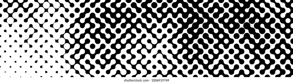 Abstract halftone pattern formed by black and white circles of different size.Vector illustration of a dotted background